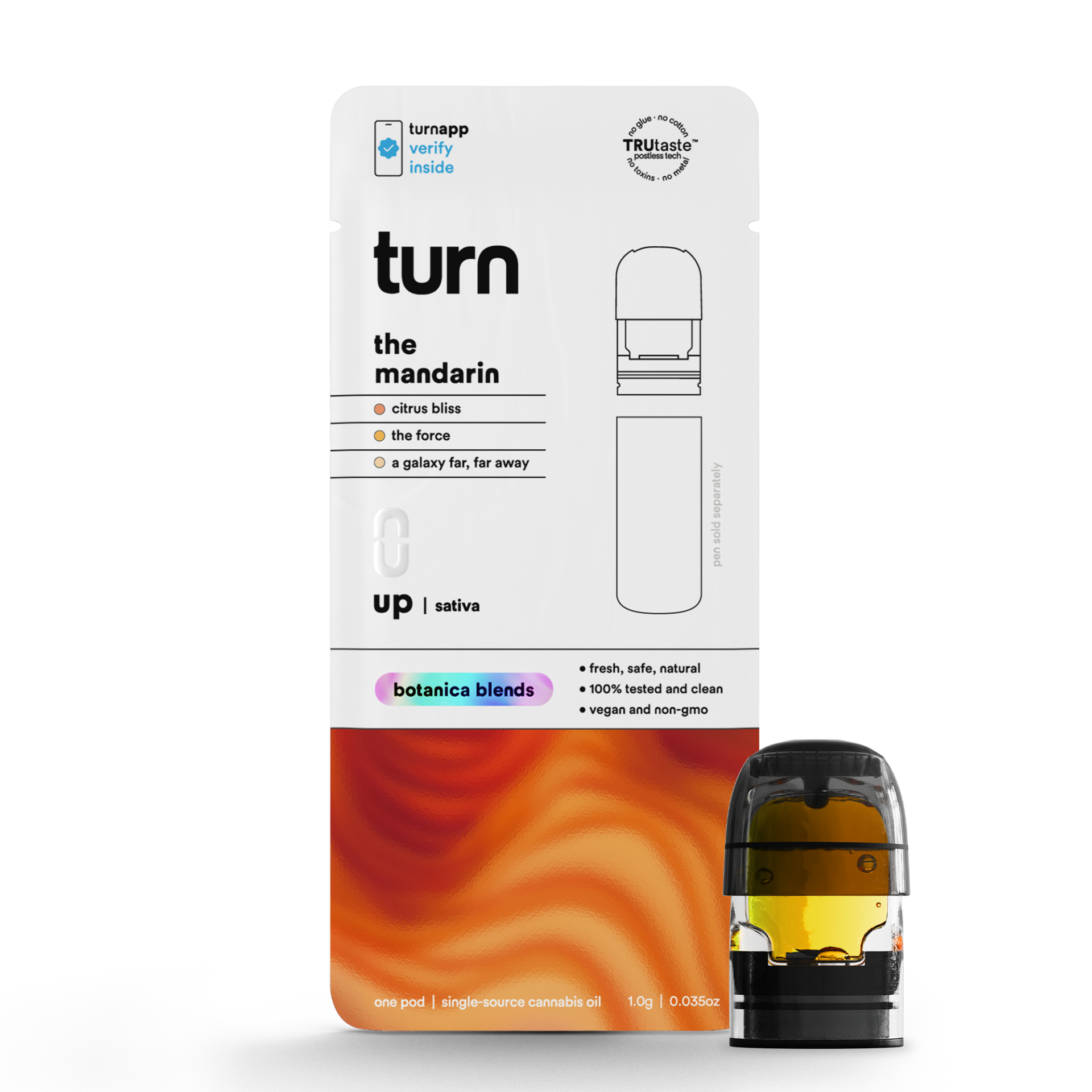 TURN The Mandarin Vape Pods  (Sativa) 86.90% {1g}