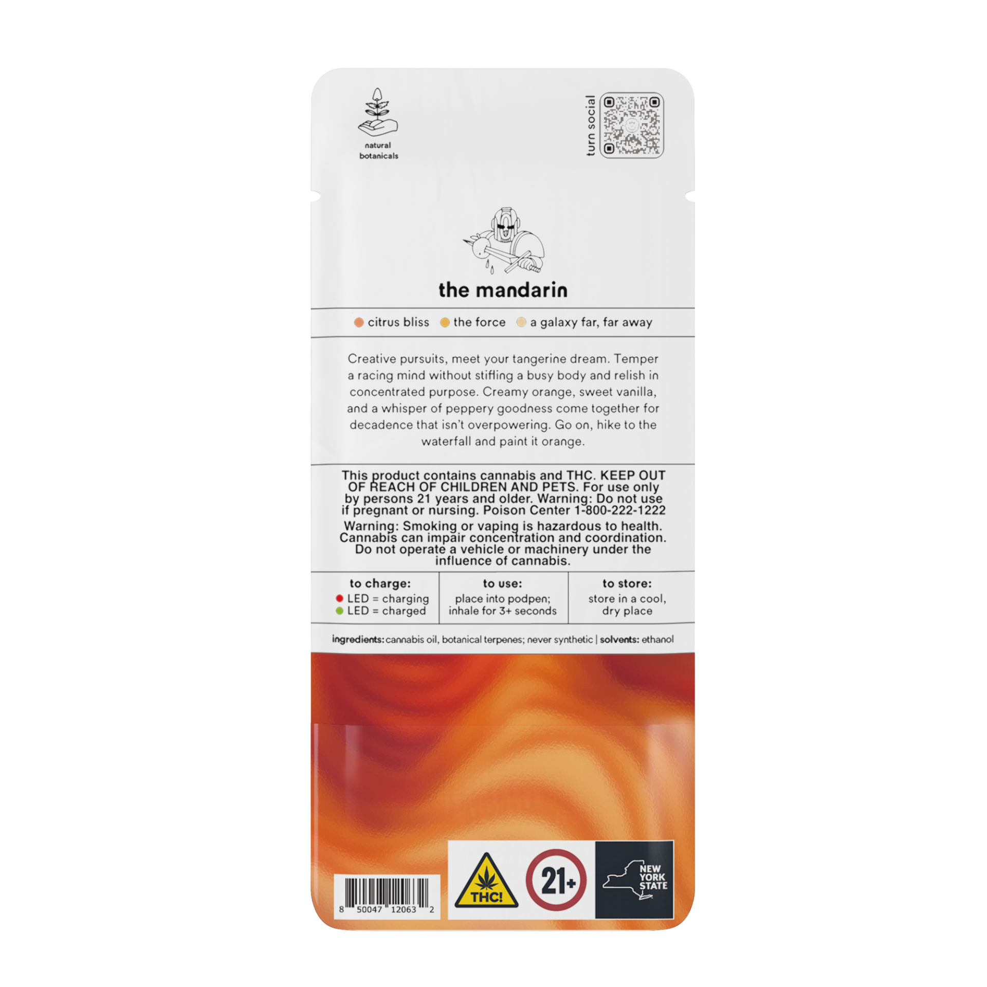 TURN The Mandarin Vape Pods  (Sativa) 86.90% {1g}