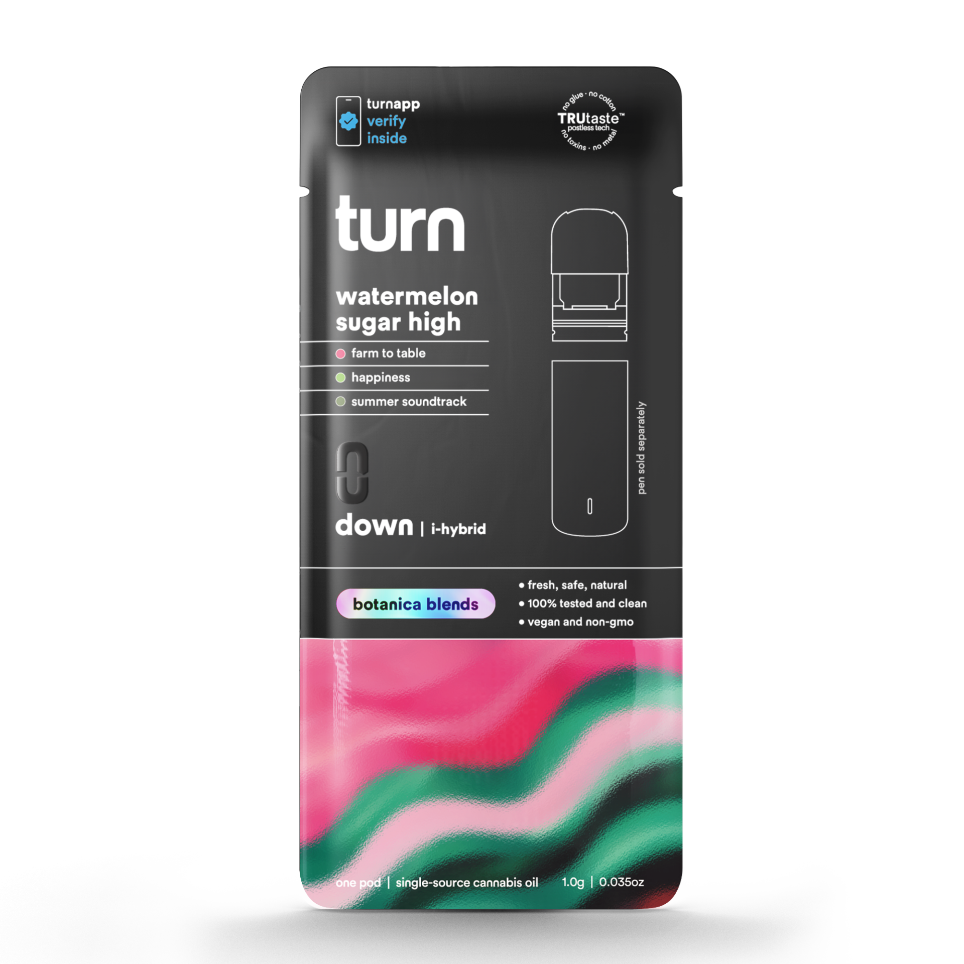 TURN Watermelon Sugar Vape Pods  (Hybrid Indica) 88% {1g}