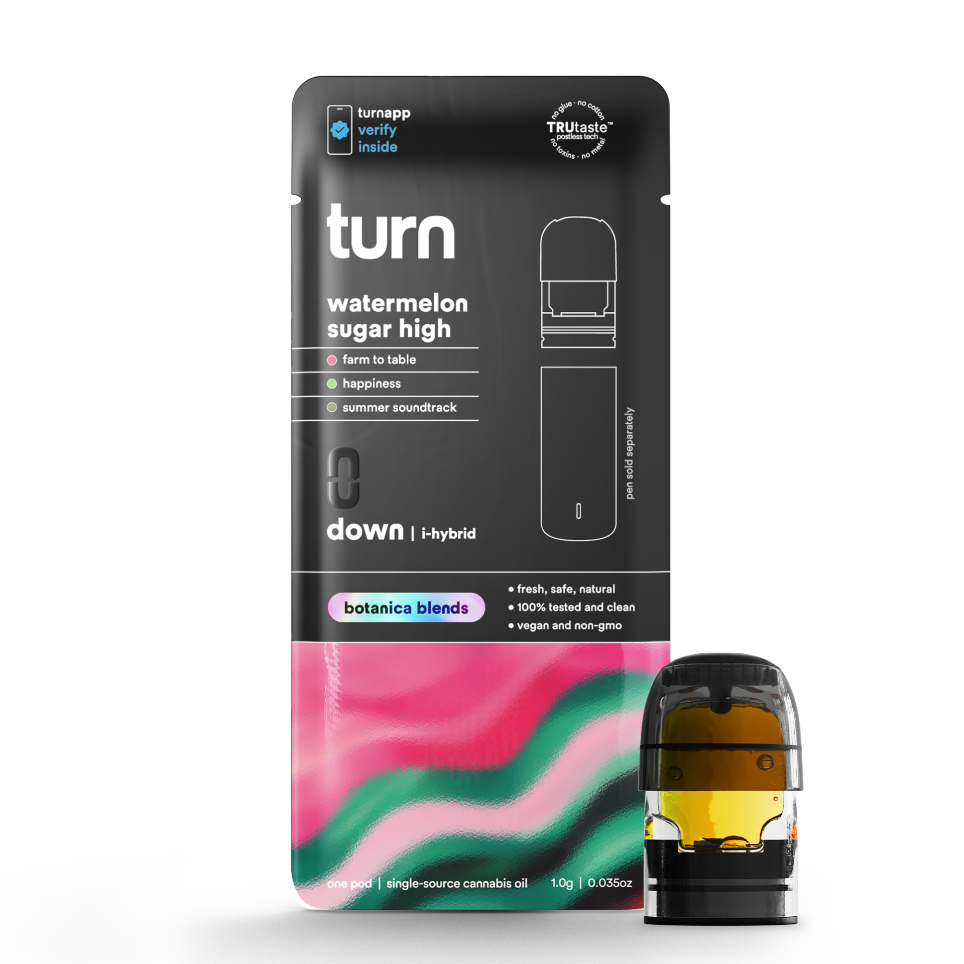 TURN Watermelon Sugar Vape Pods  (Hybrid Indica) 88% {1g}