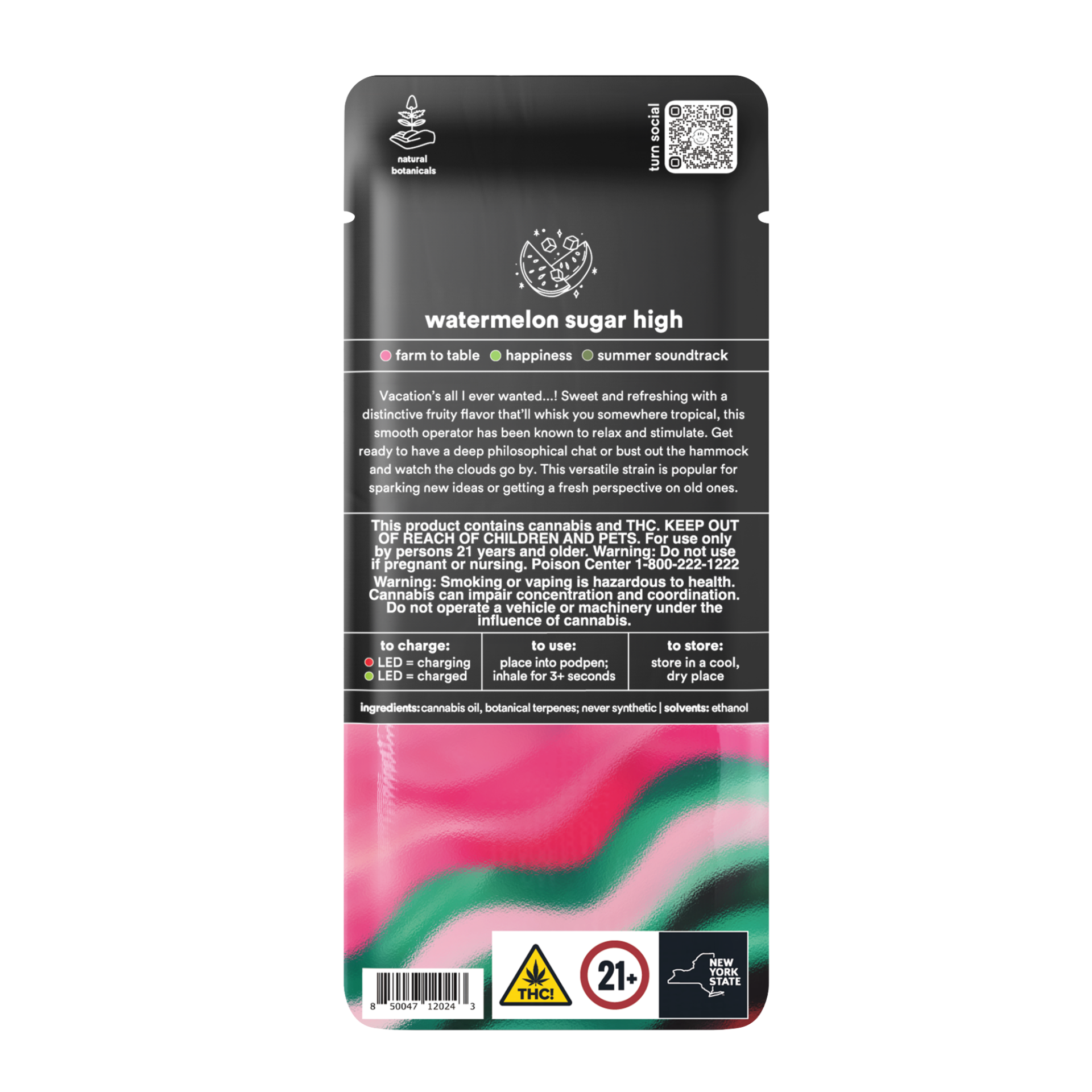TURN Watermelon Sugar Vape Pods  (Hybrid Indica) 88% {1g}