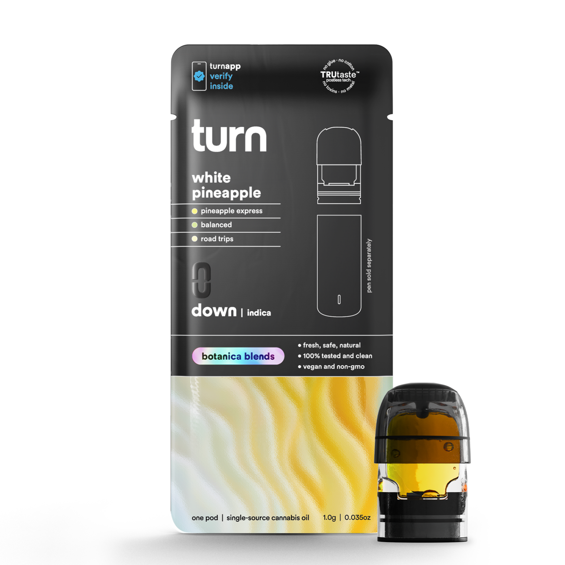 TURN White Pineapple Vape Pods  (Indica) 92.65% {1g}