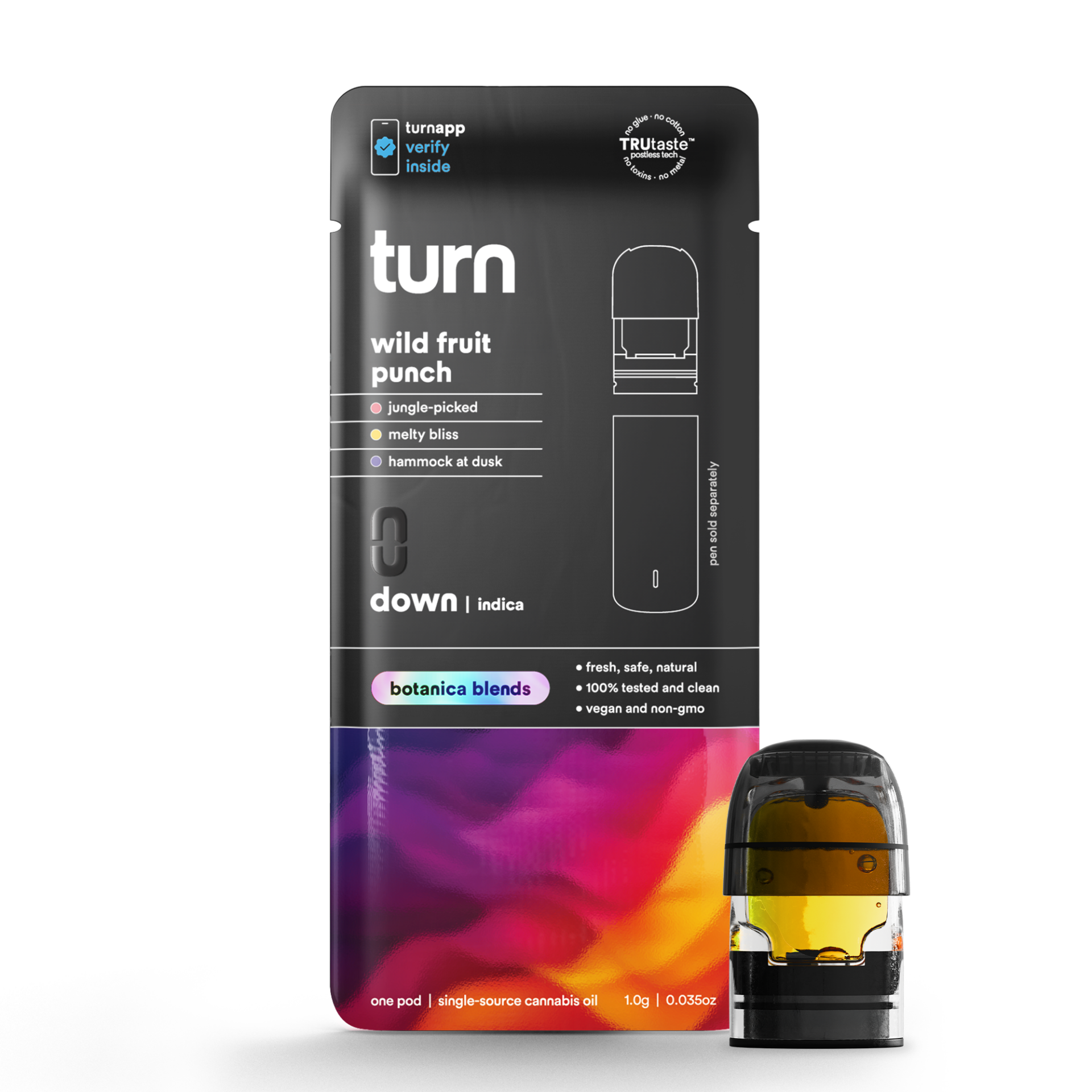TURN Wild Fruit Punch Vape Pods  (Indica) 76.22% {1g}