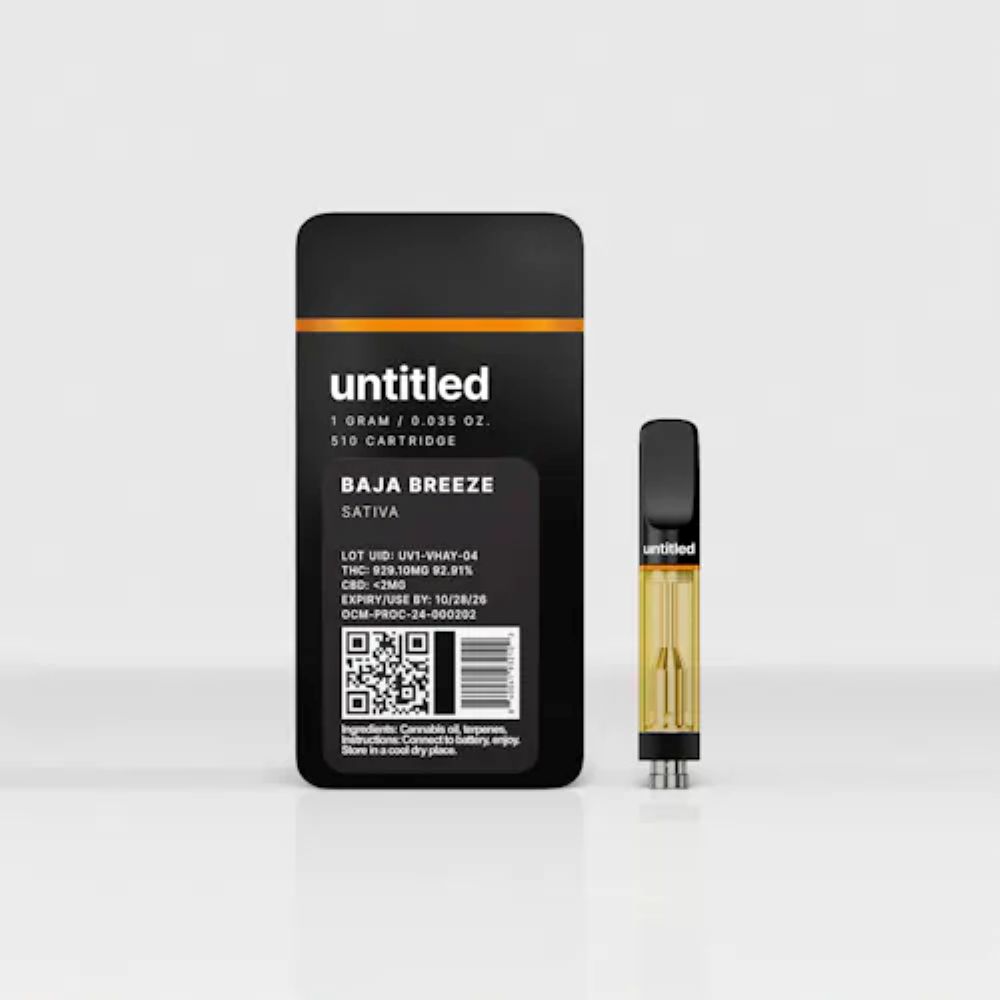 Untitled Baja Breeze Threaded Vape Cartridges  (Sativa) 92% {1g}