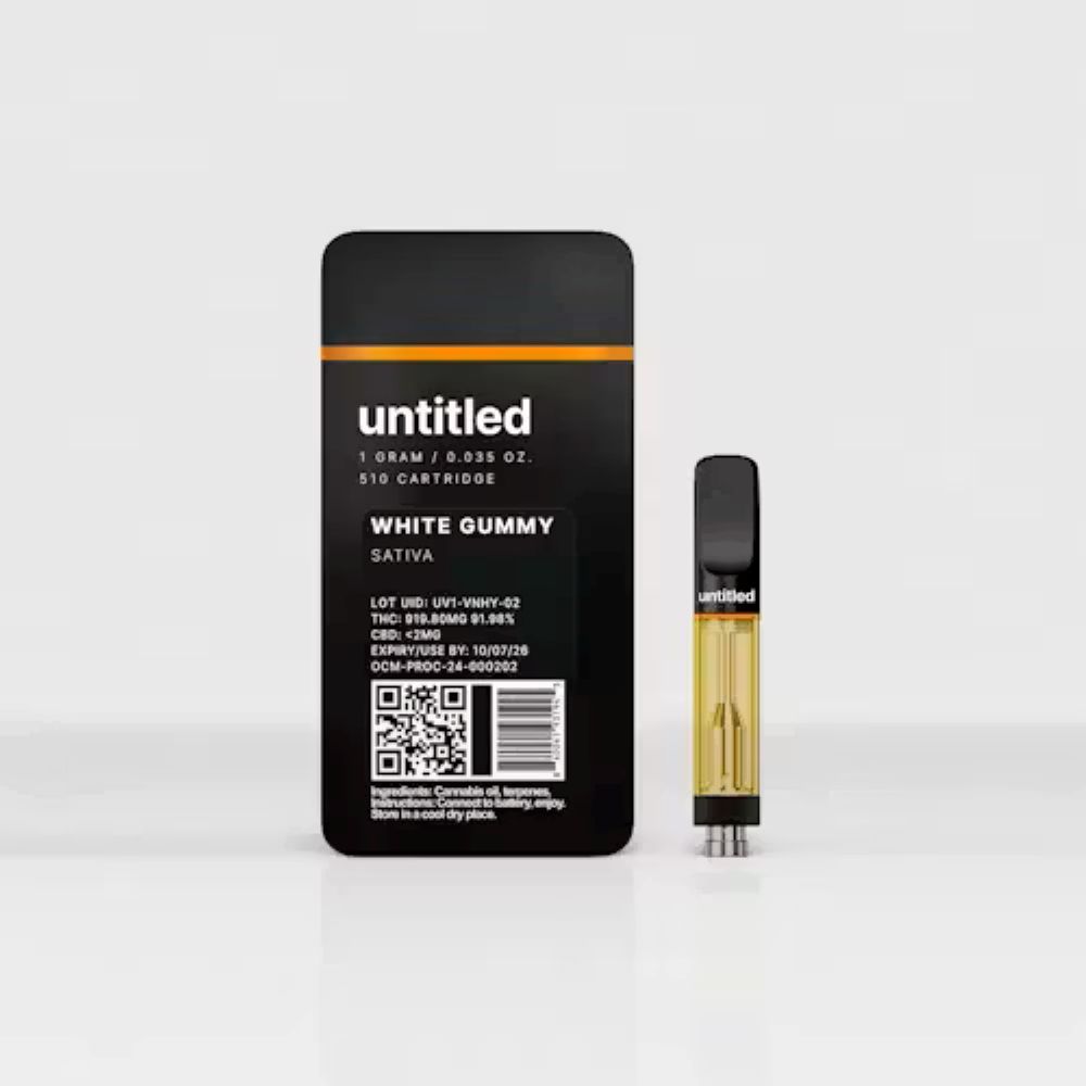 Untitled White Gummy Threaded Vape Cartridges  (Sativa) 91% {1g}