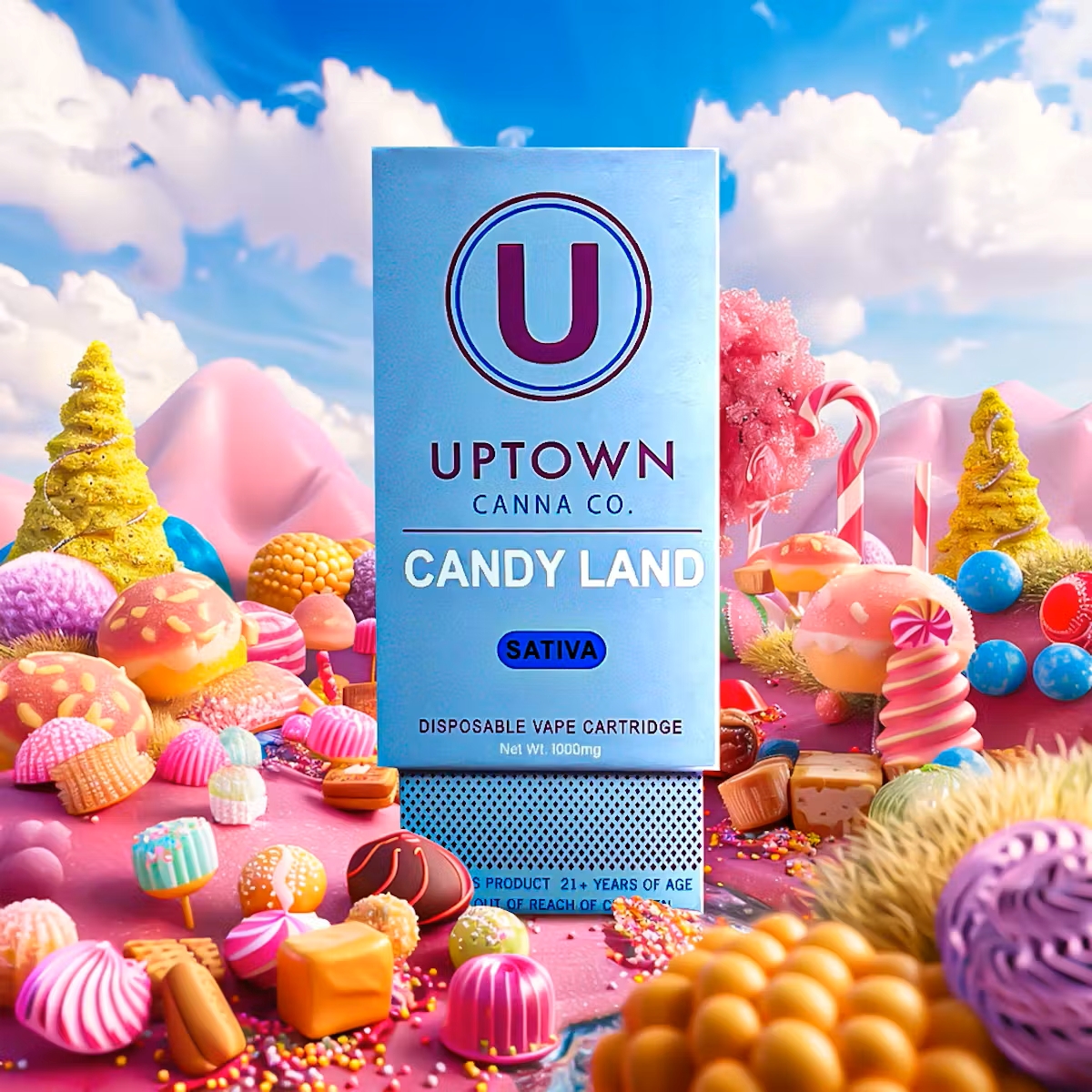 Uptown Canna Co. CND-LND All-In-One Vapes  (Sativa) 85% {1g}