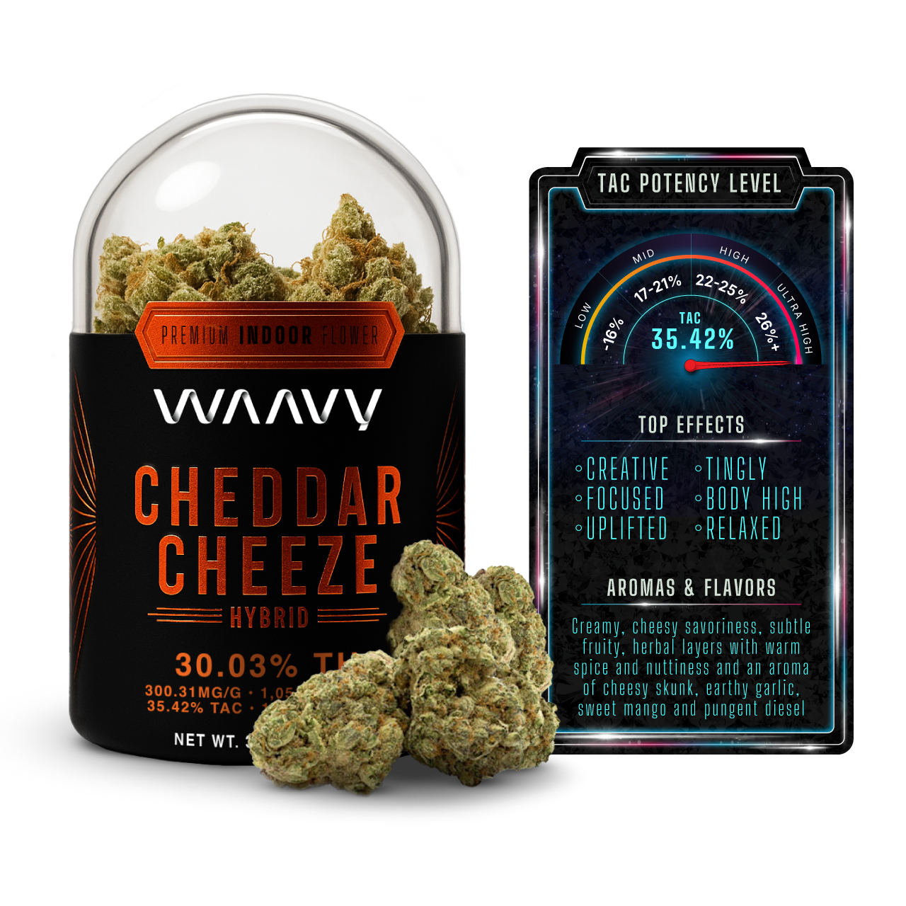WAAVY Cheddar Cheeze Flower  (Hybrid) 30% {3.5g}