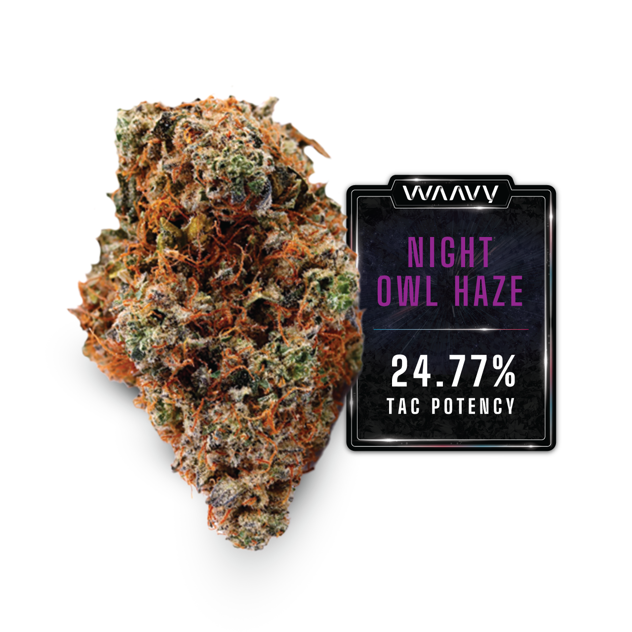 WAAVY Night Owl Haze Flower  (Sativa) 24% {3.5g}