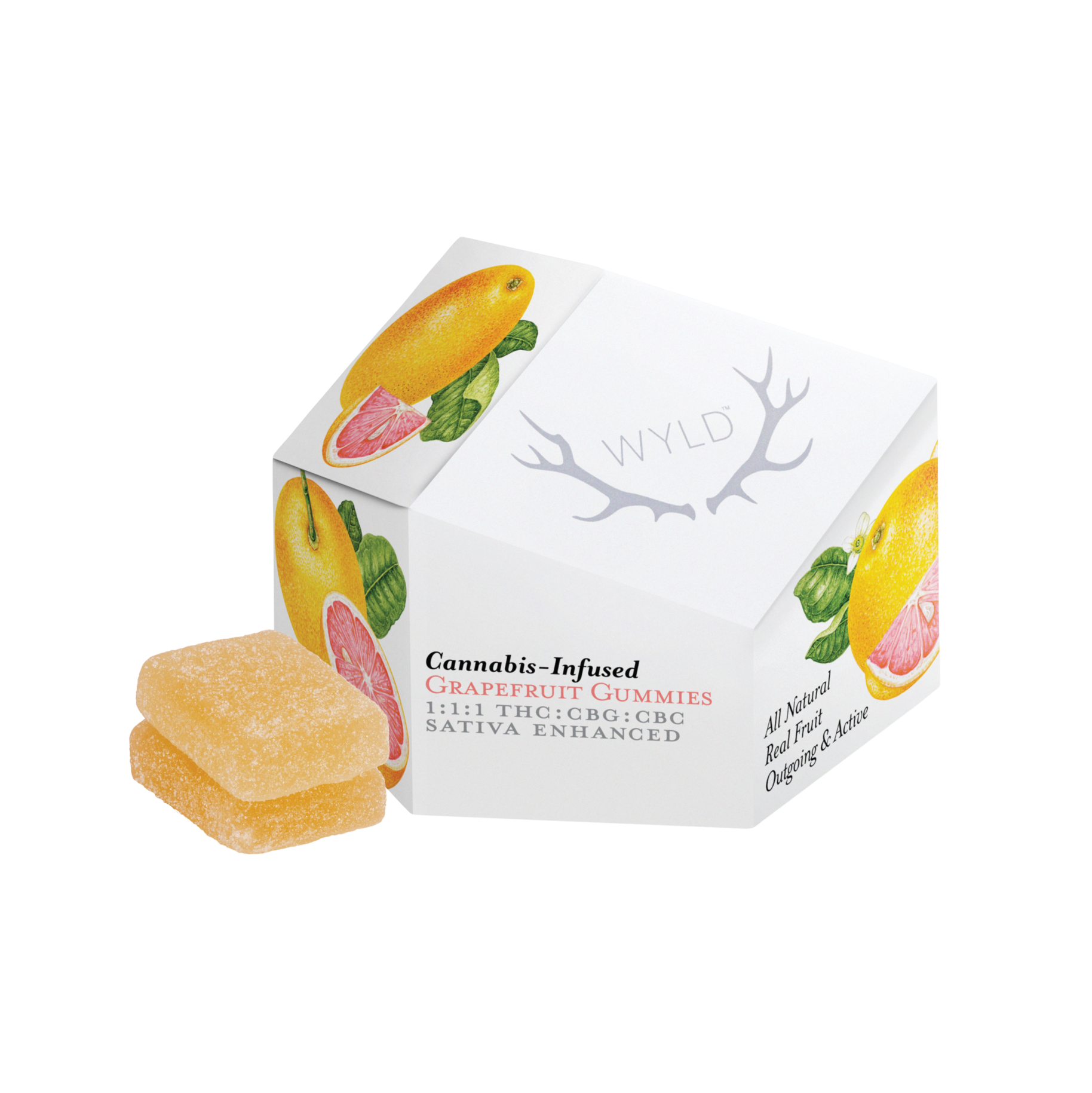 Wyld Grapefruit 1:1 THC:CBG:CBC Gummy (Sativa) {100mg}
