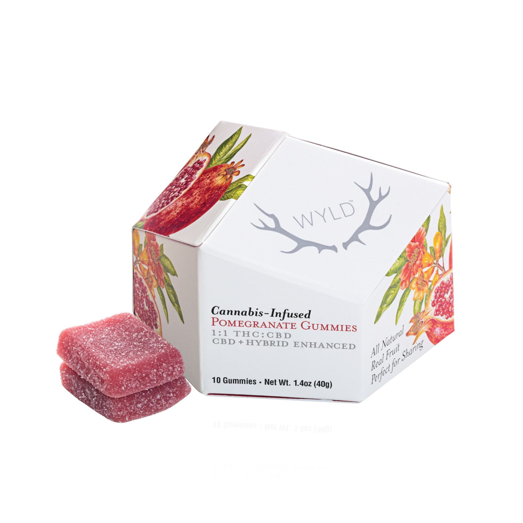 Wyld Pomegranate 1:1 Gummies 10-pack (Hybrid) {100mg}